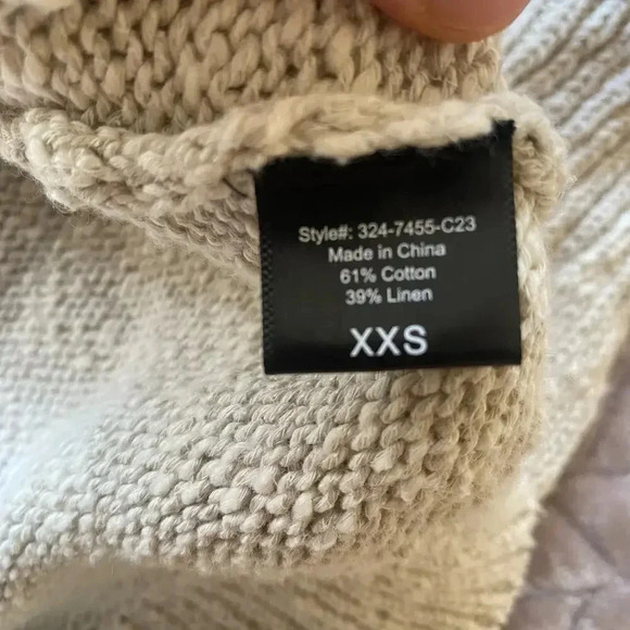 Jenni Kayne Cropped Cocoon Cardigan Cotton Linen Womens XXS Quiet Luxury Neutral - Picture 6 of 8